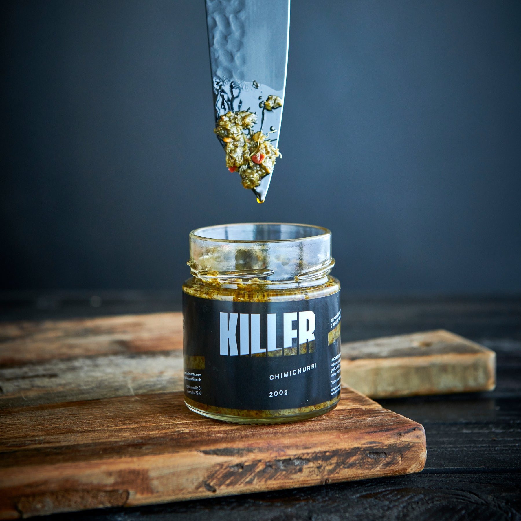 killer condiments chimichurri jar